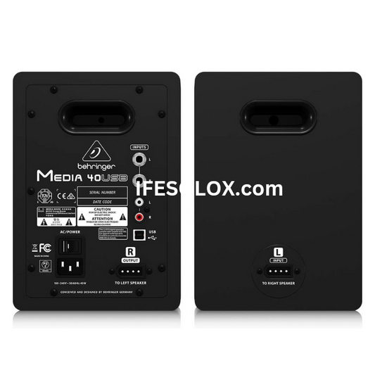 Behringer MEDIA 40USB Bi-amp 150W Active 2-Way High-Resolution Studio Monitor with USB input - Brand New