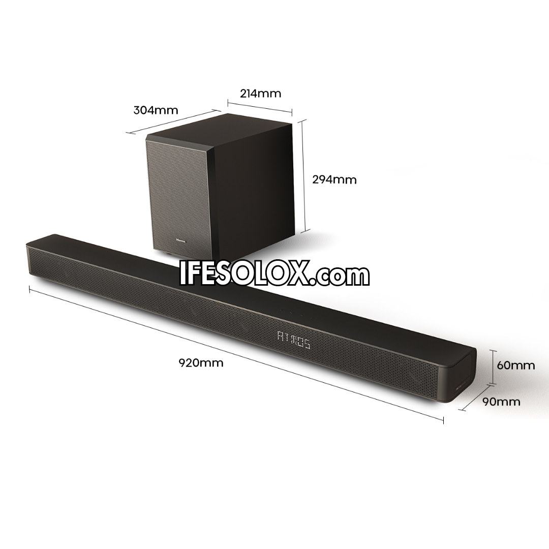 Hisense AX3100Q 3.1Ch 500W Bluetooth Sound Bar with Wireless Subwoofer + Dolby Atmos - Brand New