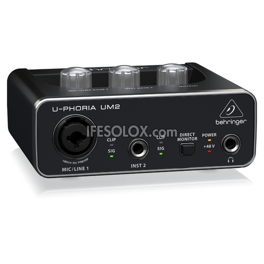 Behringer U-PHORIA UMC2 2x2 USB Audio Interface with XENYX Mic Preamplifier - Brand New