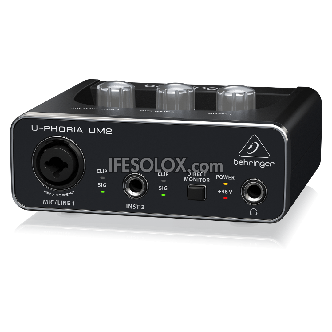 Behringer U-PHORIA UMC2 2x2 USB Audio Interface with XENYX Mic Preamplifier - Brand New