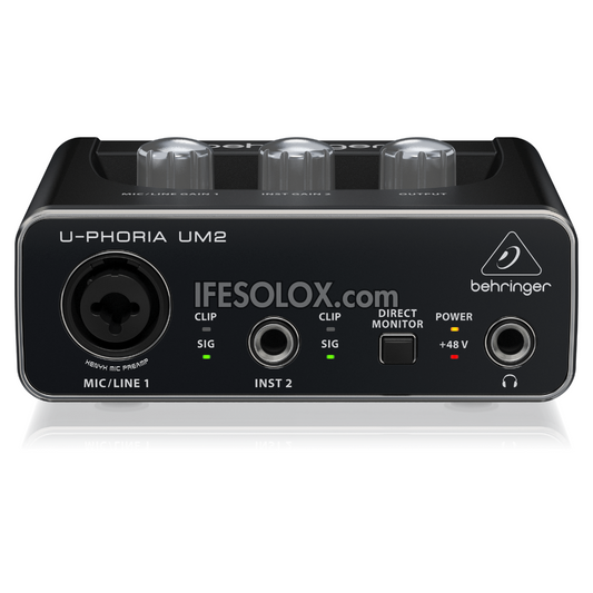 Behringer U-PHORIA Studio Recording Bundle with Audio Interface, Microphone, Cables & Headphones - Brand New