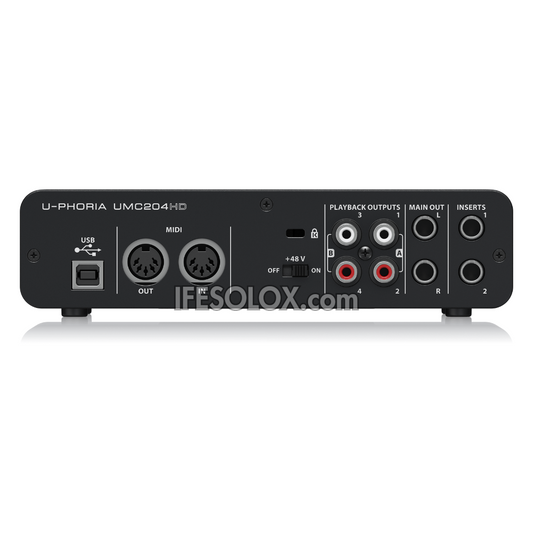 Behringer U-PHORIA UMC204HD 2x4 USB Audio Interface with Midas Mic Preamplifier - Brand New