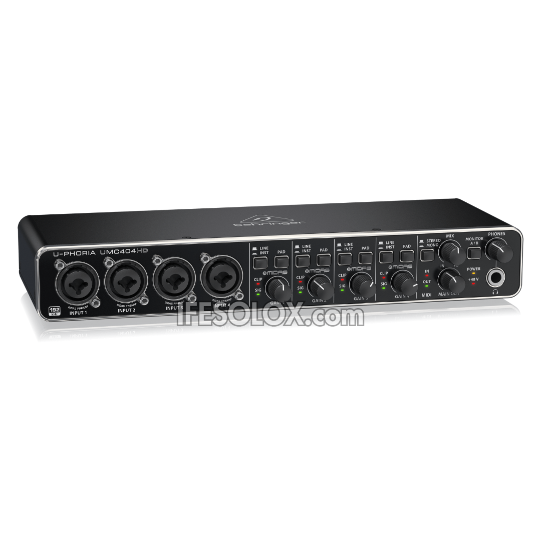 Behringer U-PHORIA UMC404HD 4x4 USB Audio/Midi Interface with Midas Mic Preamplifier - Brand New