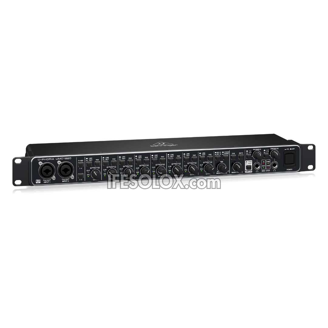 Behringer U-PHORIA UMC1820 18x20 USB Audio Interface with Midas Mic Preamplifier for Producers - Brand New