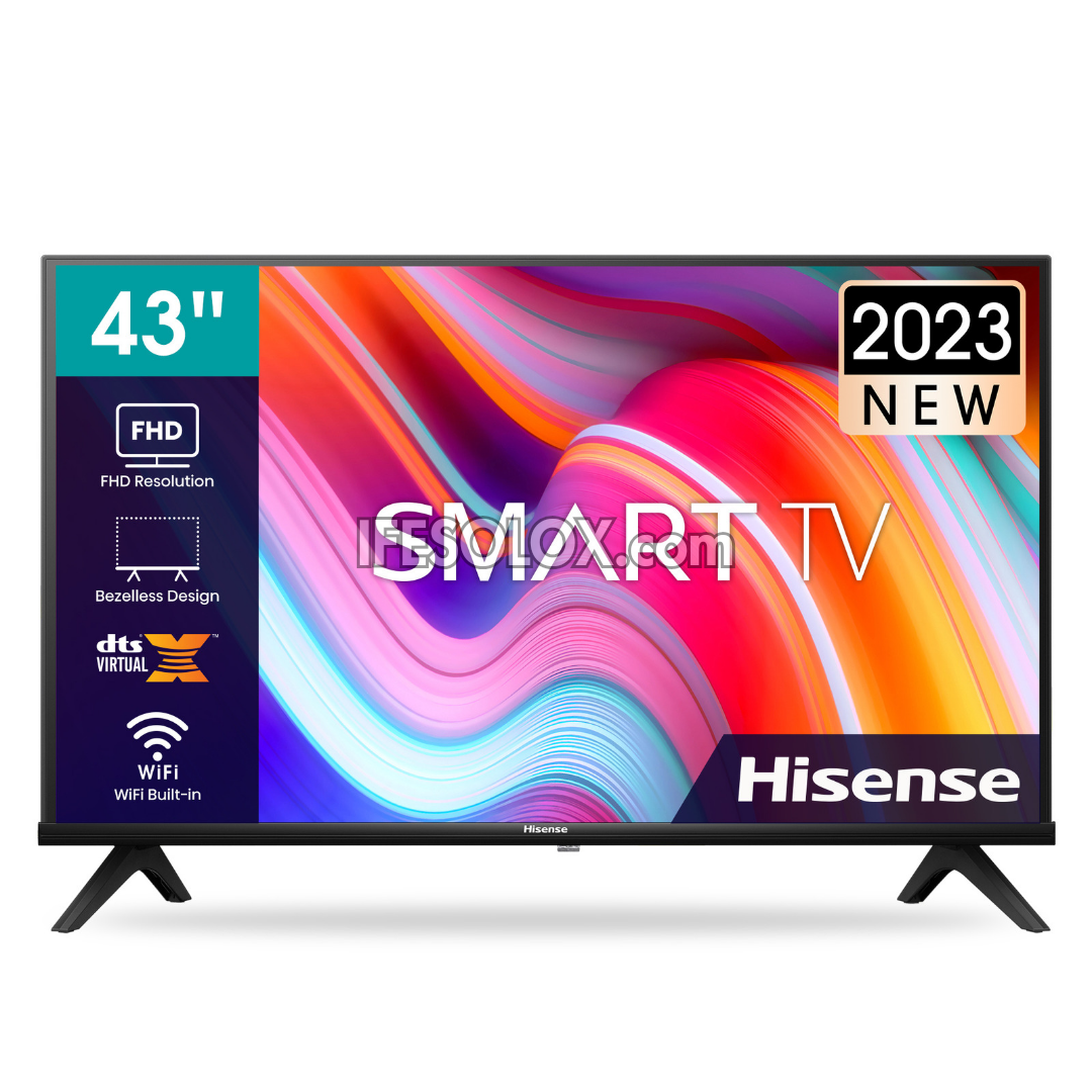 Hisense 43 Inch 43A4K VIDAA Smart Full HD LED TV + 1 Year Warranty (Free Wall Mount) - Brand New