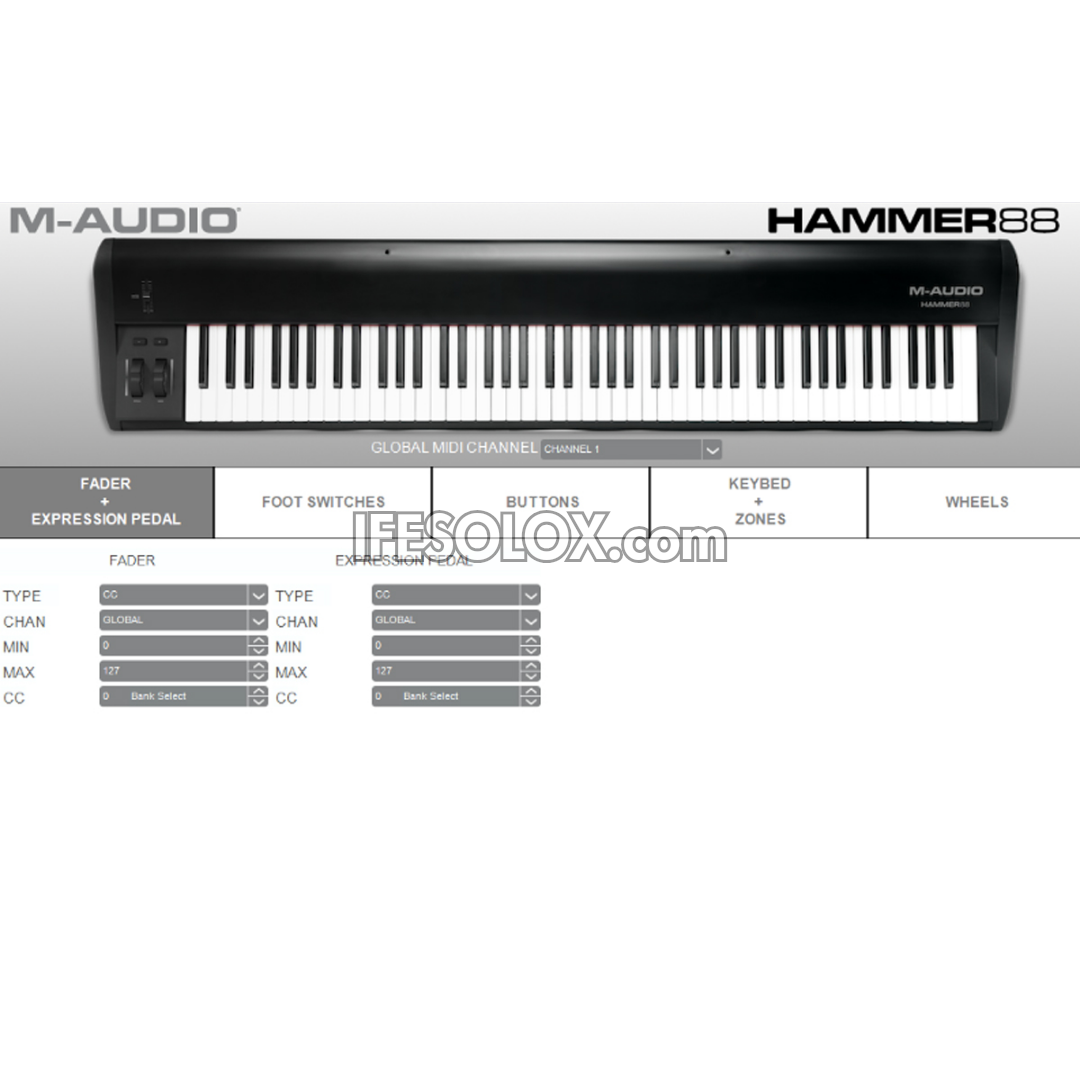 M-AUDIO Hammock 88 USB MIDI Controller with Hammer-Action 88 Keys and MIDI out - Brand New