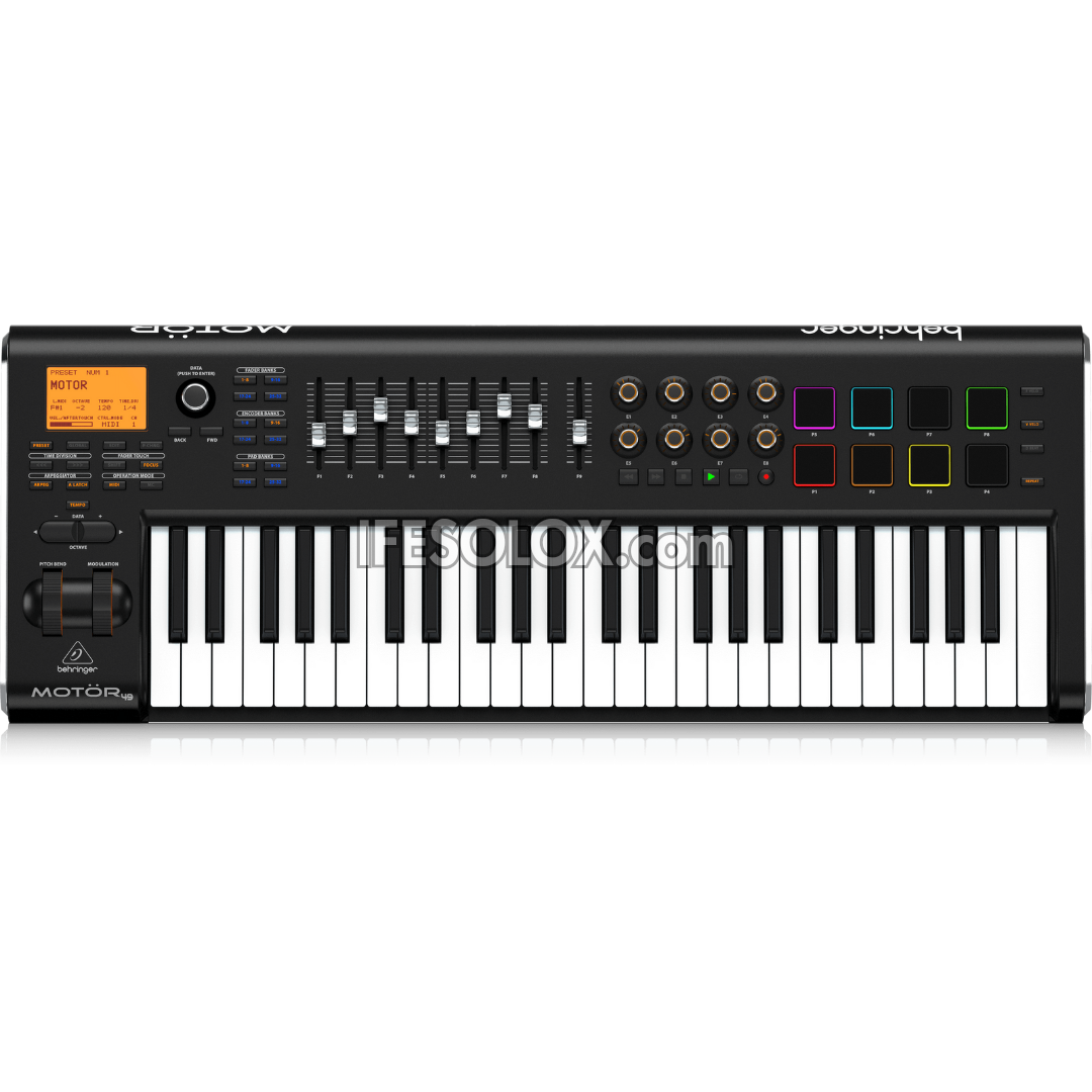 Behringer MOTOR 49 49-Key USB/MIDI Keyboard Controller with Motorized Faders and Touch-Sensitive Pads - Brand New