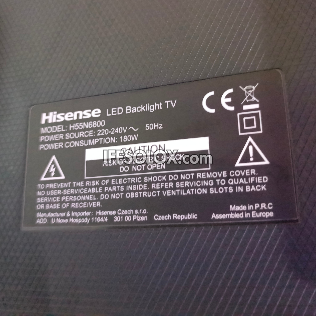 Hisense 55 Inch H55N6800 ULED Quantum Dot Smart 4K UHD ULED TV with Bluetooth, Miracast - Foreign Used