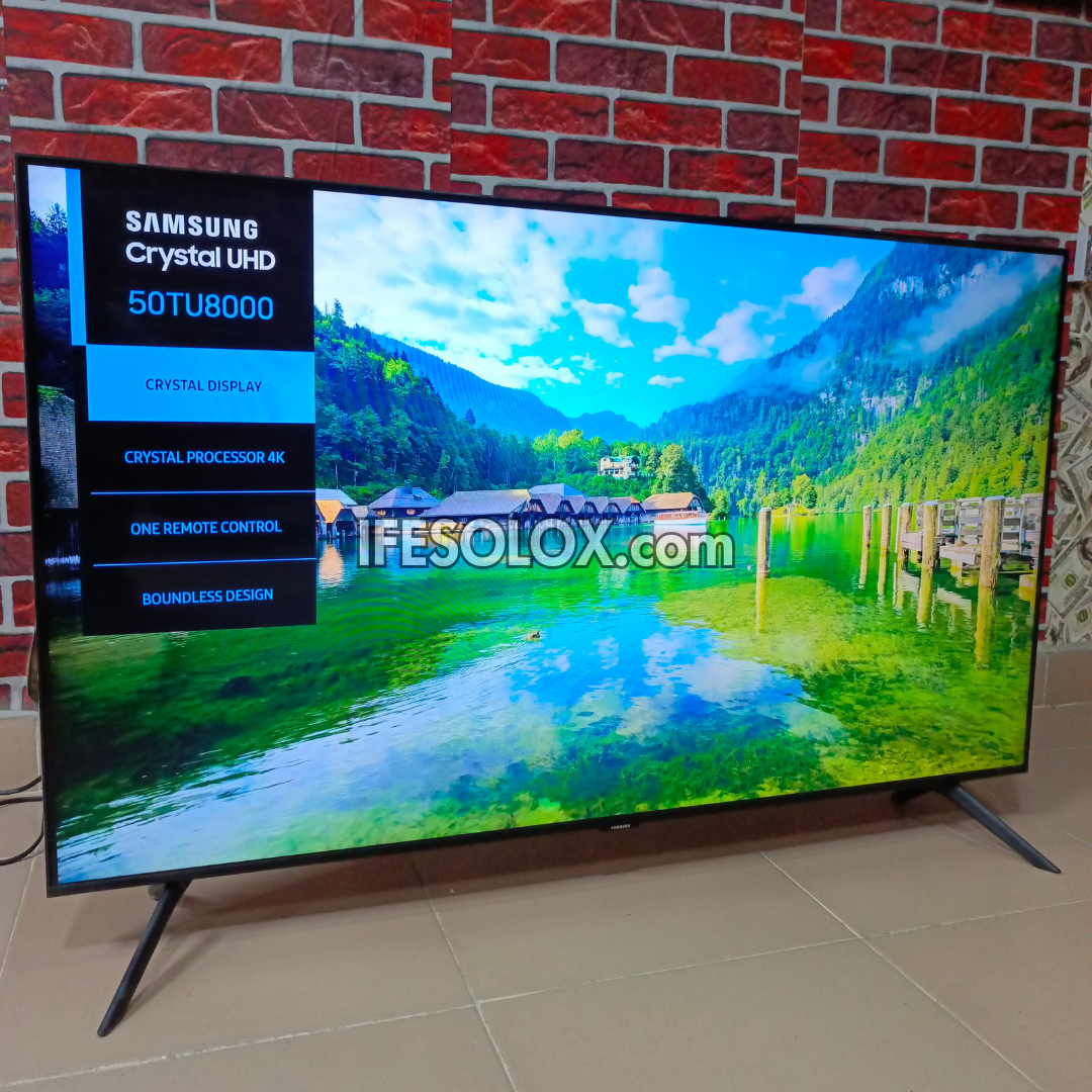 SAMSUNG 50 inch UE50TU8000 Premium Crystal UHD 4K Smart TV with Bluetooth, Miracast and AirPlay 2 support - UK Used
