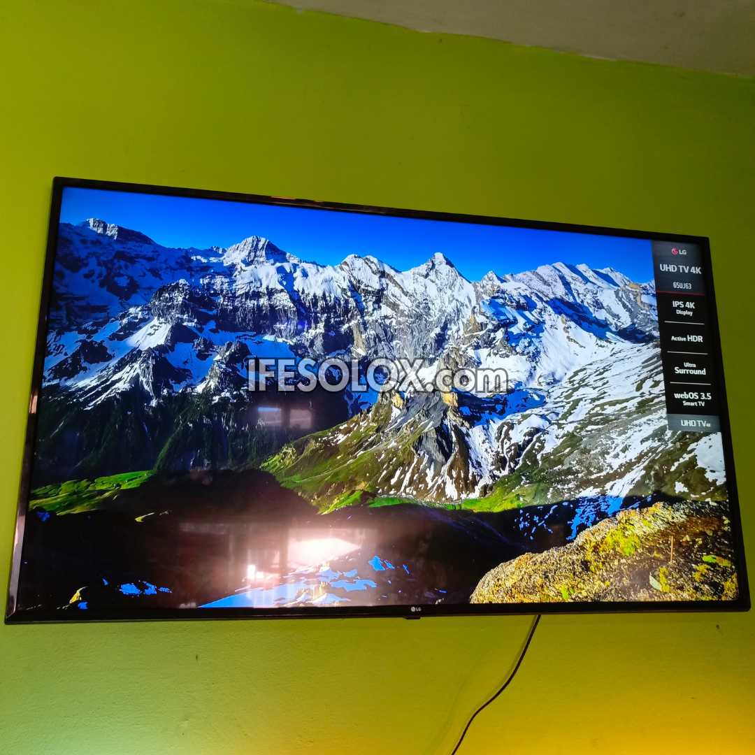 LG 65 Inch 65UJ63 Series webOS 3.5 Smart Active HDR UHD 4K LED TV with Bluetooth, Miracast - UK Used