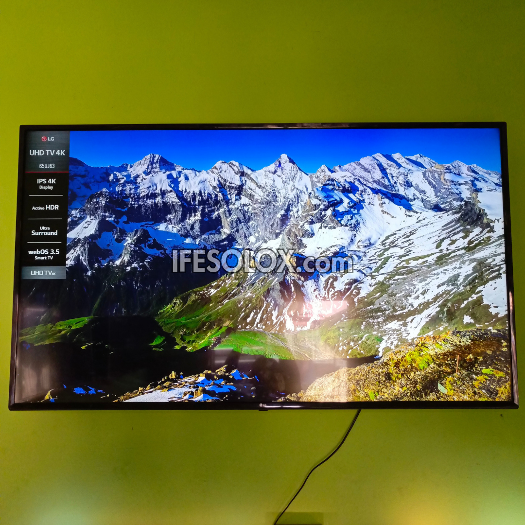 LG 65 Inch 65UJ63 Series webOS 3.5 Smart Active HDR UHD 4K LED TV with Bluetooth, Miracast - UK Used
