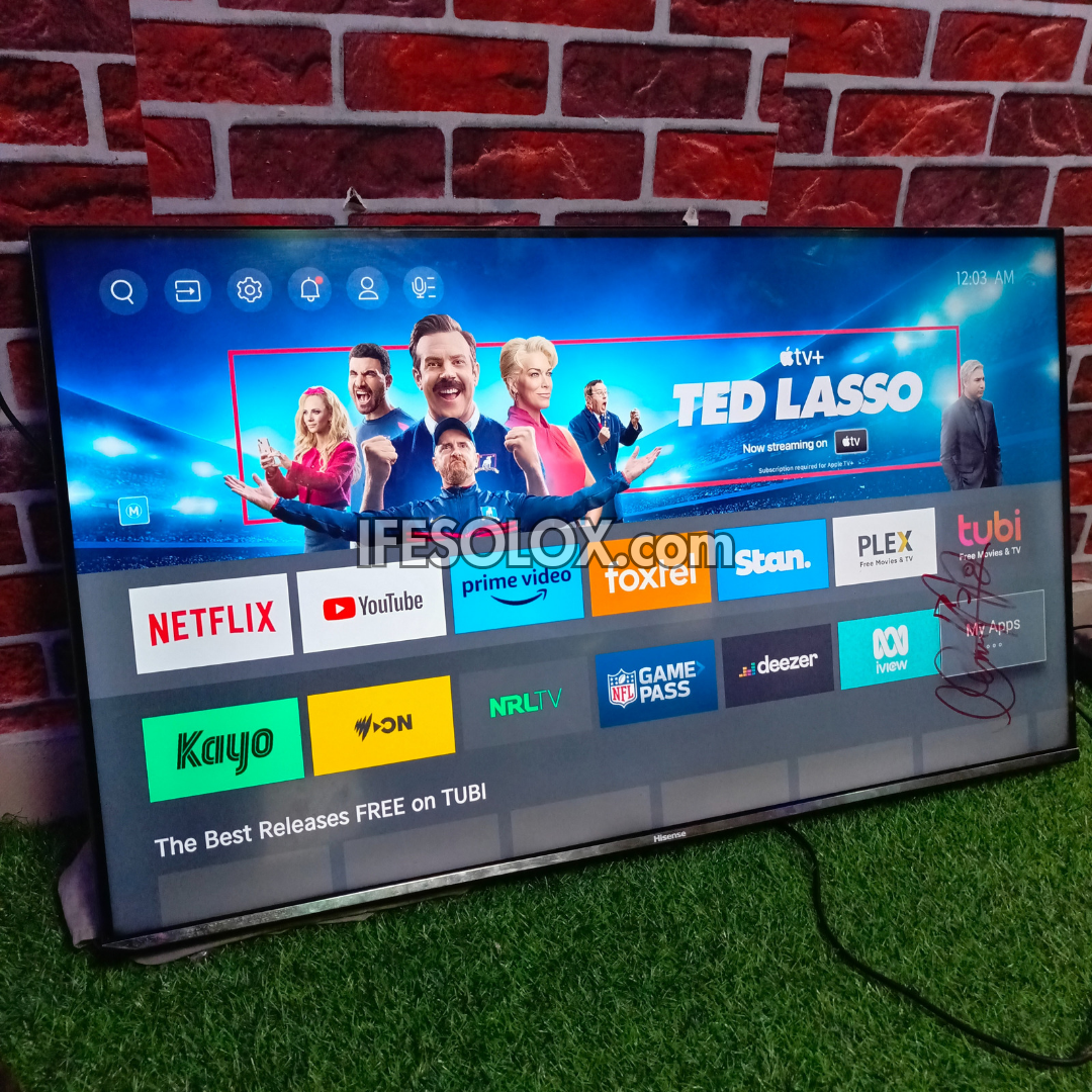 Hisense 43 inch 43A7G VIDAA Smart 4K UHD LED Frameless TV (Built-in WiFi, Bluetooth, Miracast) - Foreign Used