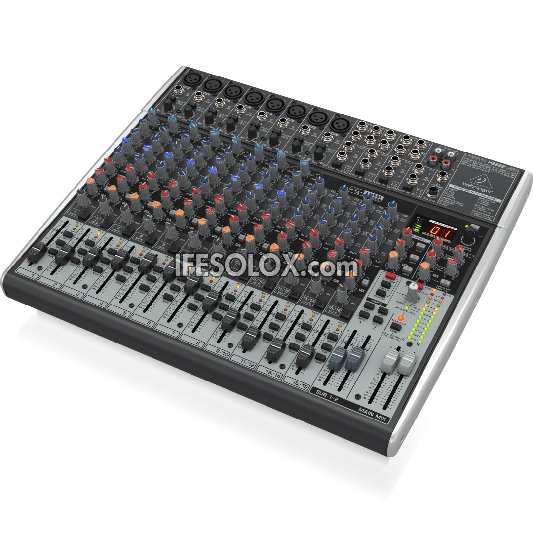 Behringer XENYX X2222USB Premium 22-Input 2-Bus Mixer with XENYX Mic Preamps, Multi-FX Processor and USB Audio Interface - Brand New