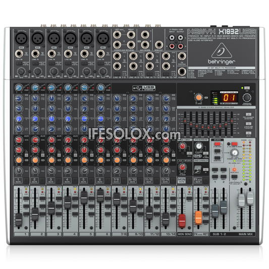 Behringer XENYX X1832USB 18-Input Mixer with XENYX Mic Preamps, Multi-FX Processors and USB Interface - Brand New