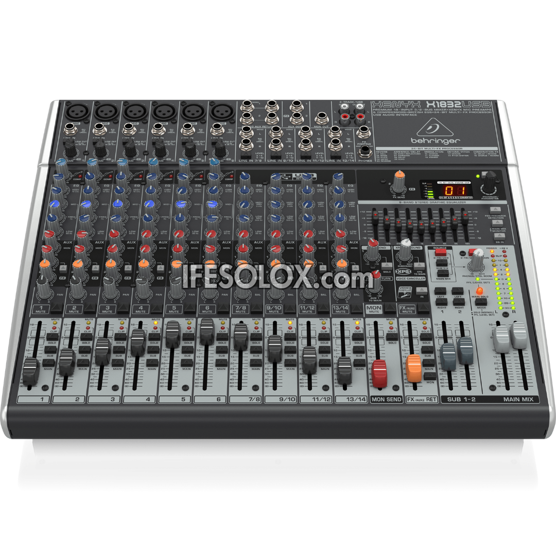 Behringer XENYX X1832USB 18-Input Mixer with XENYX Mic Preamps, Multi-FX Processors and USB Interface - Brand New