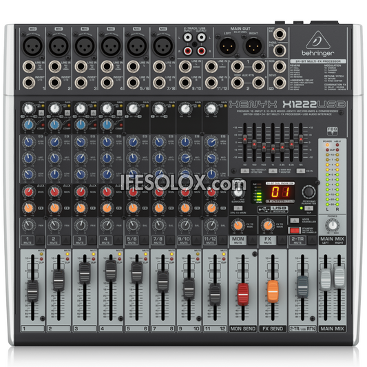 Behringer XENYX X1222USB 16-Input Mixer with XENYX Mic Preamps, Multi-FX Processors and USB Interface - Brand New