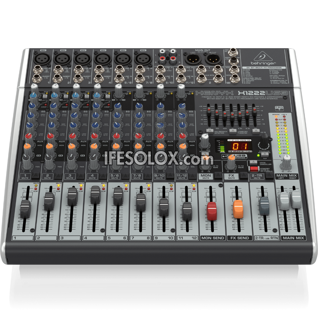 Behringer XENYX X1222USB 16-Input Mixer with XENYX Mic Preamps, Multi-FX Processors and USB Interface - Brand New