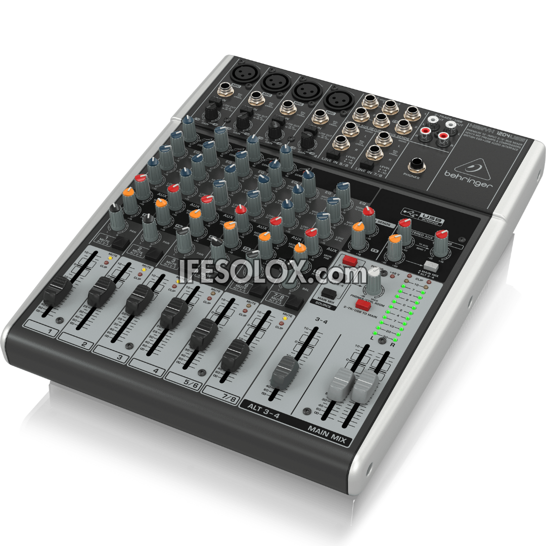 Behringer XENYX 1204USB 12-Input Mixer with XENYX Mic Preamps, British EQ and USB Interface - Brand New