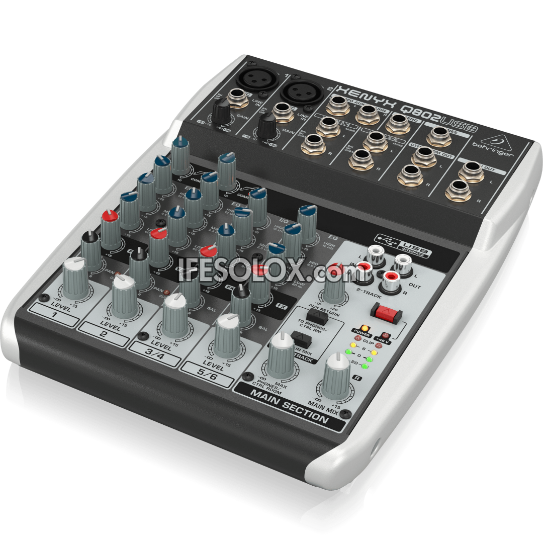 Behringer XENYX 802USB 8-Input Mixer with XENYX Mic Preamps, British EQ and USB Interface - Brand New
