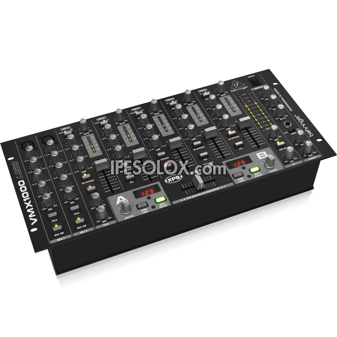 Behringer PRO MIXER VMX1000USB Professional 7-Channel DJ Mixer with USB Audio Interface, BPM Counter and VCA Control - Brand New
