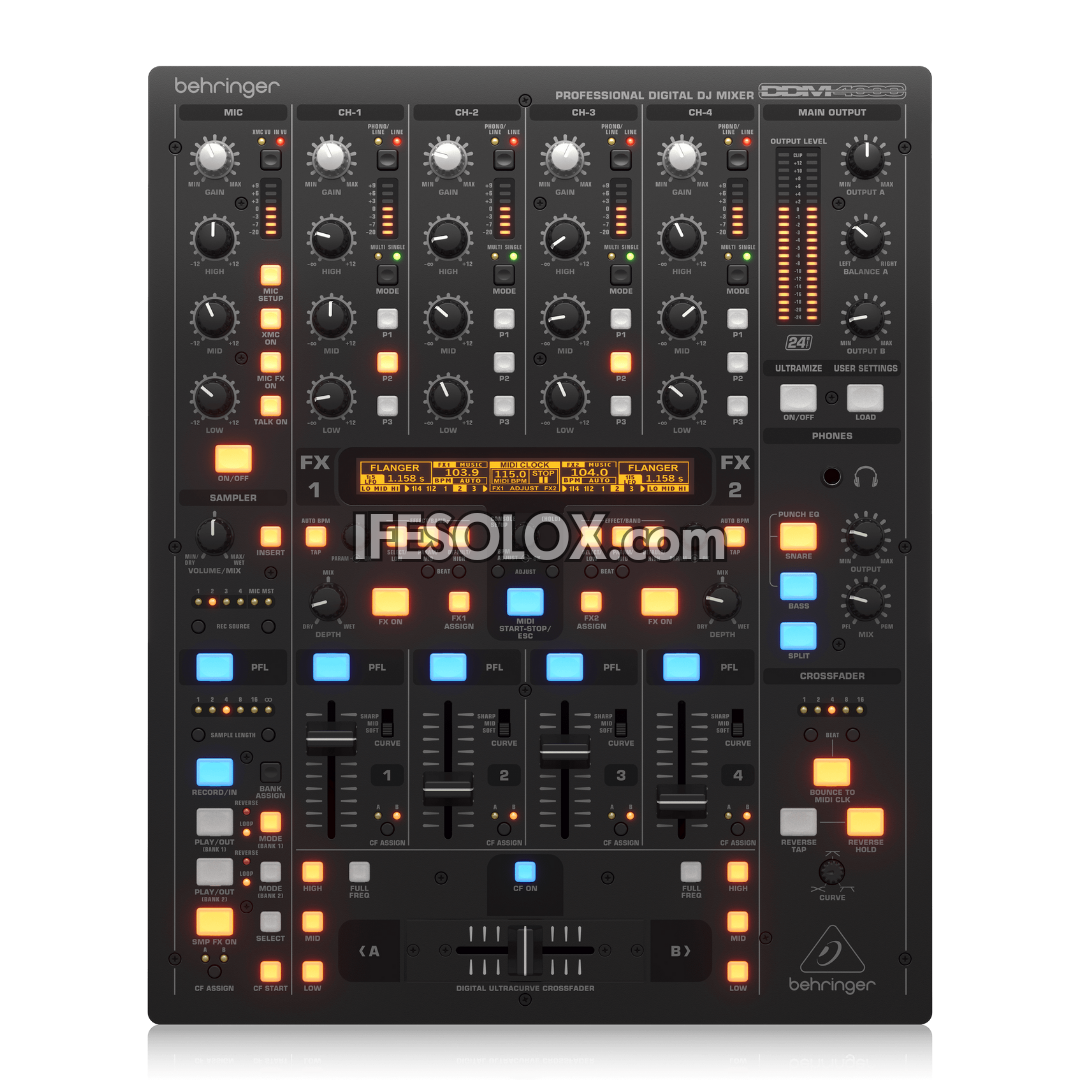 Behringer DDM4000 Professional 5-Channel Digital DJ Mixer with Sampler, Dual BPM Counter, FX Sections, MIDI - Brand New