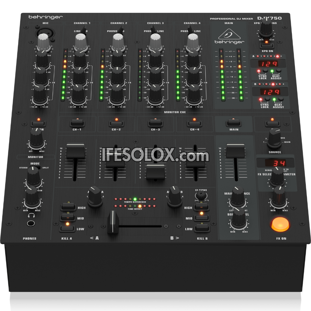 Behringer PRO MIXER DJX750 Professional 5-Channel DJ Mixer with Advanced Digital Effects and BPM Counter - Brand New