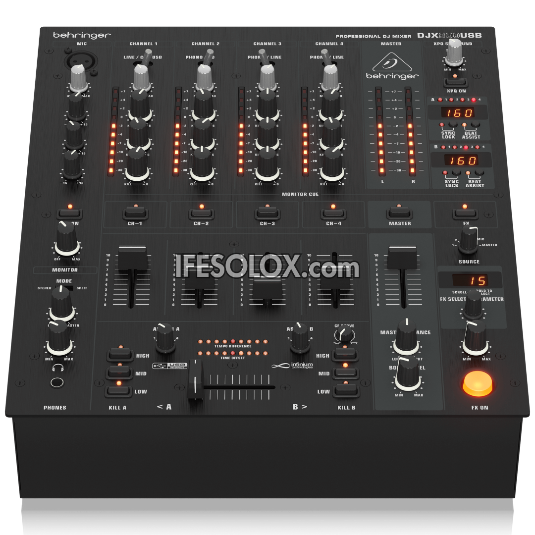 Behringer DJX900USB Professional 5-Channel DJ Mixer with Advanced Digital Effects, USB Audio Interface - Brand New