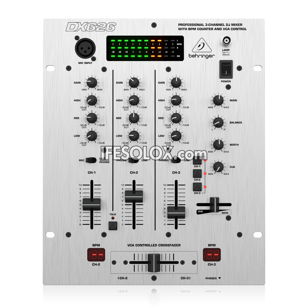 Behringer DX626 Professional 3-Channel DJ mixer with BPM Counter and VCA Control - Brand New