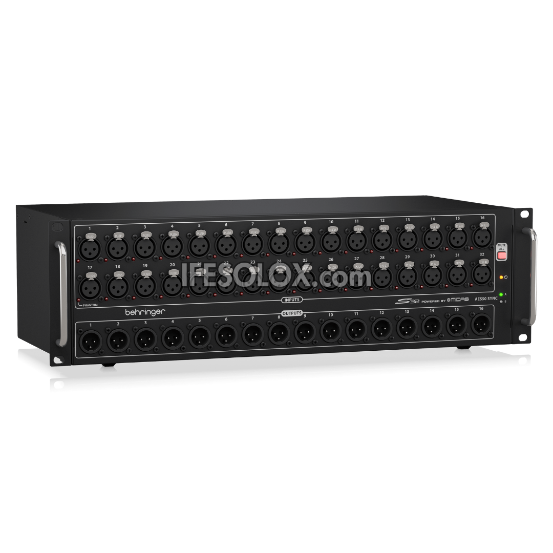 Behringer S32 I/O Box with 32 Remote-Controllable Midas Preamps, 16 Outputs and AES50 Networking - Brand New