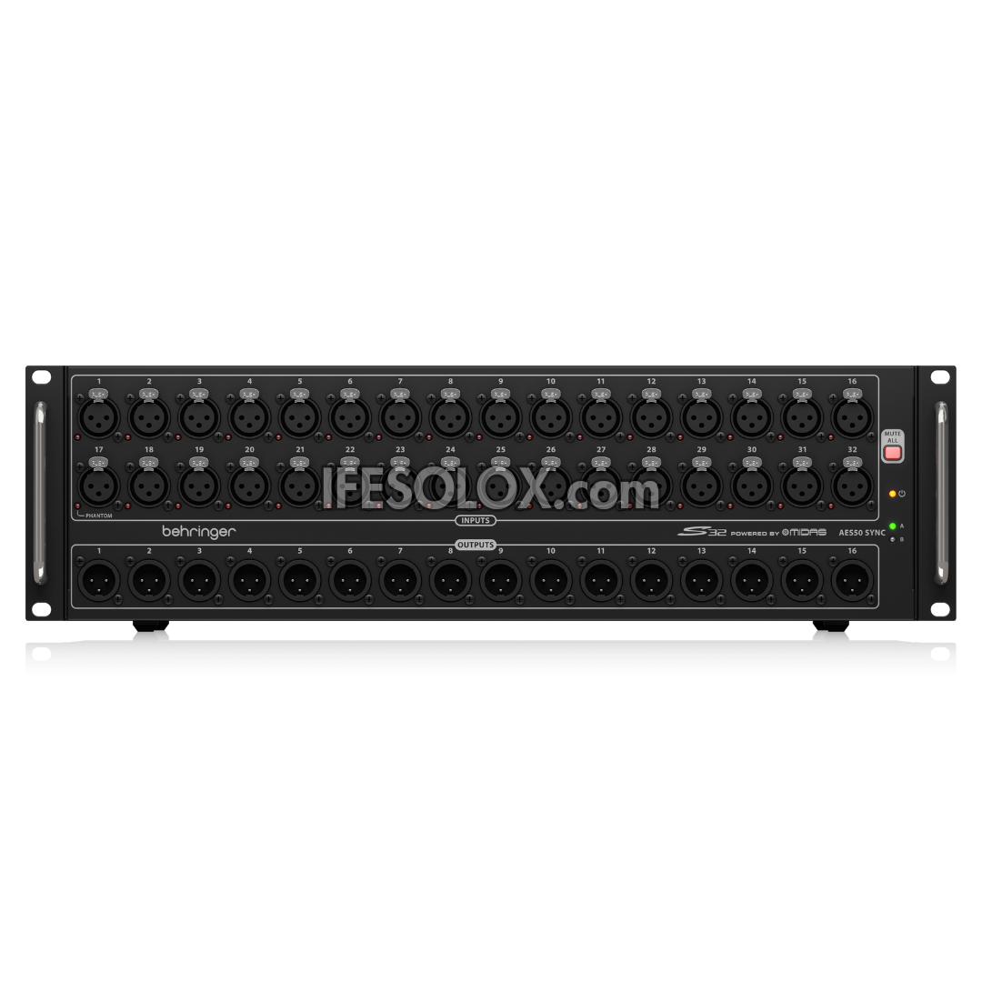 Behringer S32 I/O Box with 32 Remote-Controllable Midas Preamps, 16 Outputs and AES50 Networking - Brand New