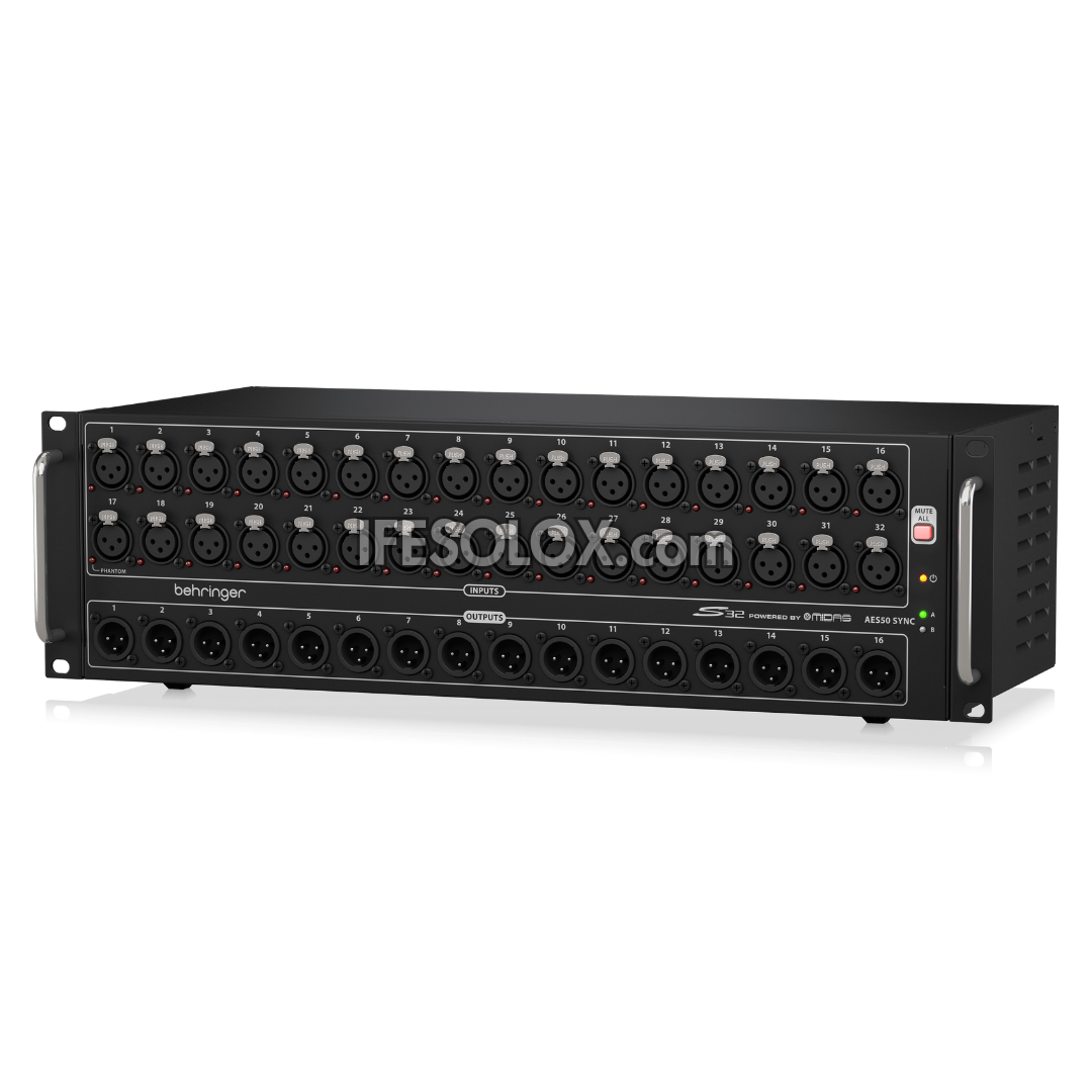 Behringer S32 I/O Box with 32 Remote-Controllable Midas Preamps, 16 Outputs and AES50 Networking - Brand New