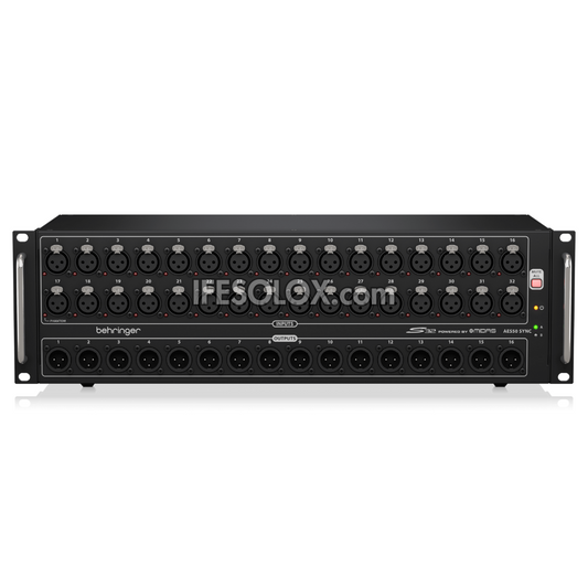 Behringer S32 I/O Box with 32 Remote-Controllable Midas Preamps, 16 Outputs and AES50 Networking - Brand New