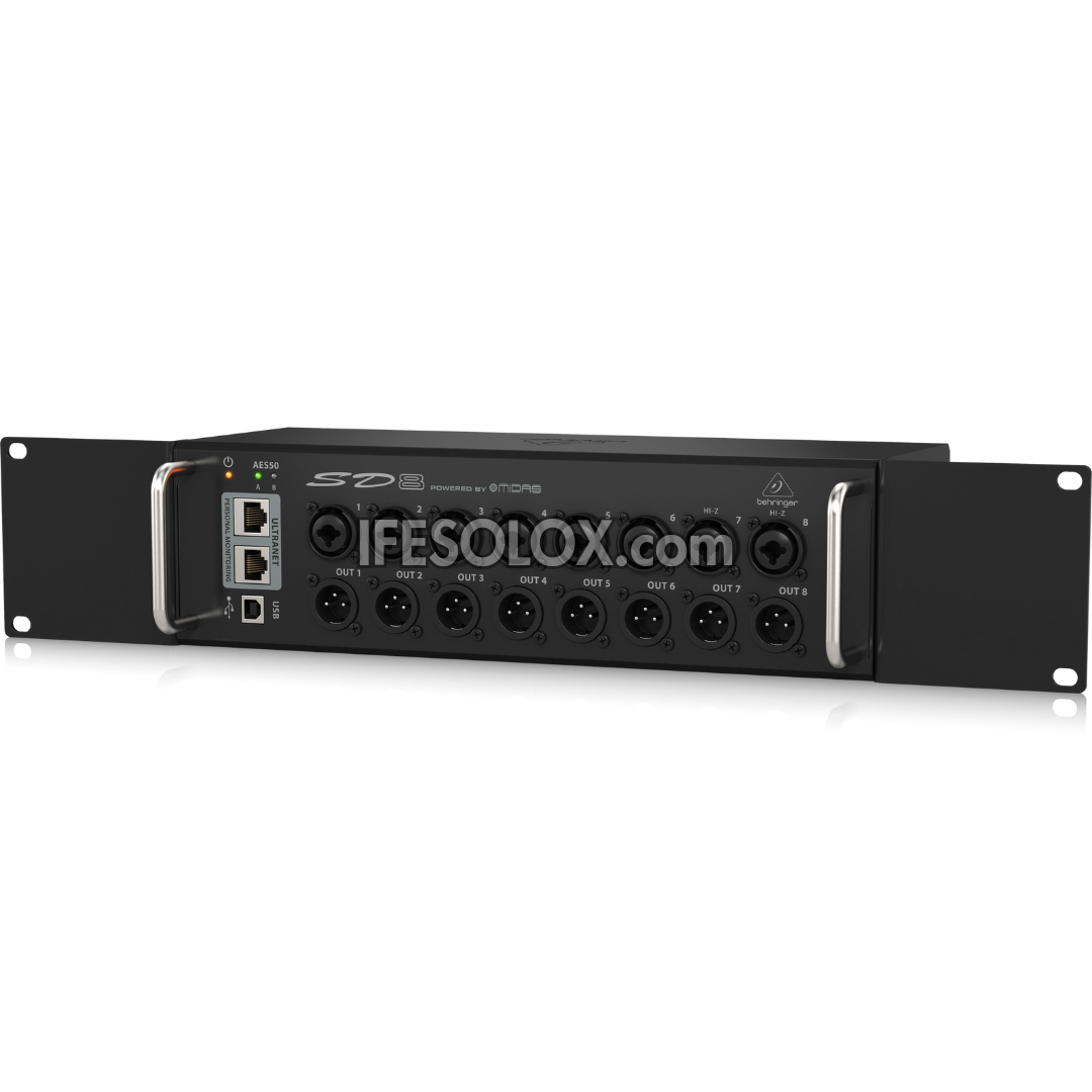 Behringer SD8 Digital Snake I/O Box avec 8 préamplis Midas contrôlables à distance, 8 sorties - Tout neuf
