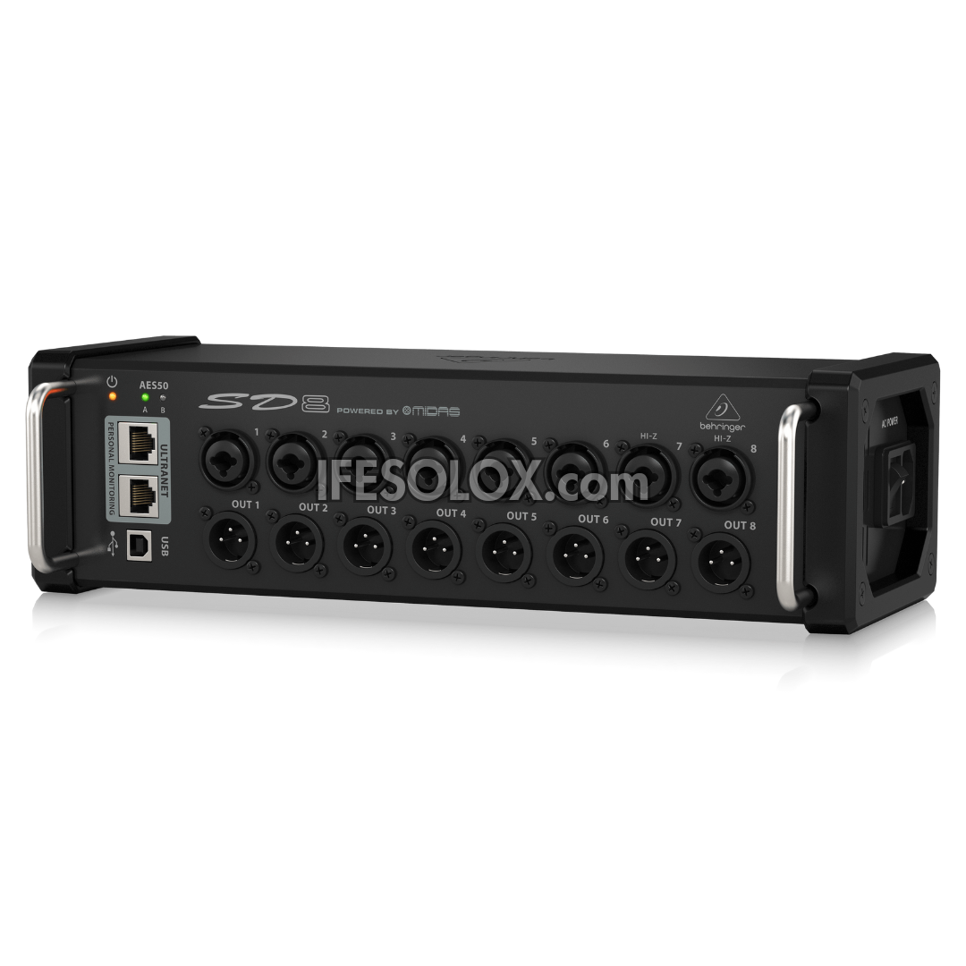 Behringer SD8 Digital Snake I/O Box avec 8 préamplis Midas contrôlables à distance, 8 sorties - Tout neuf