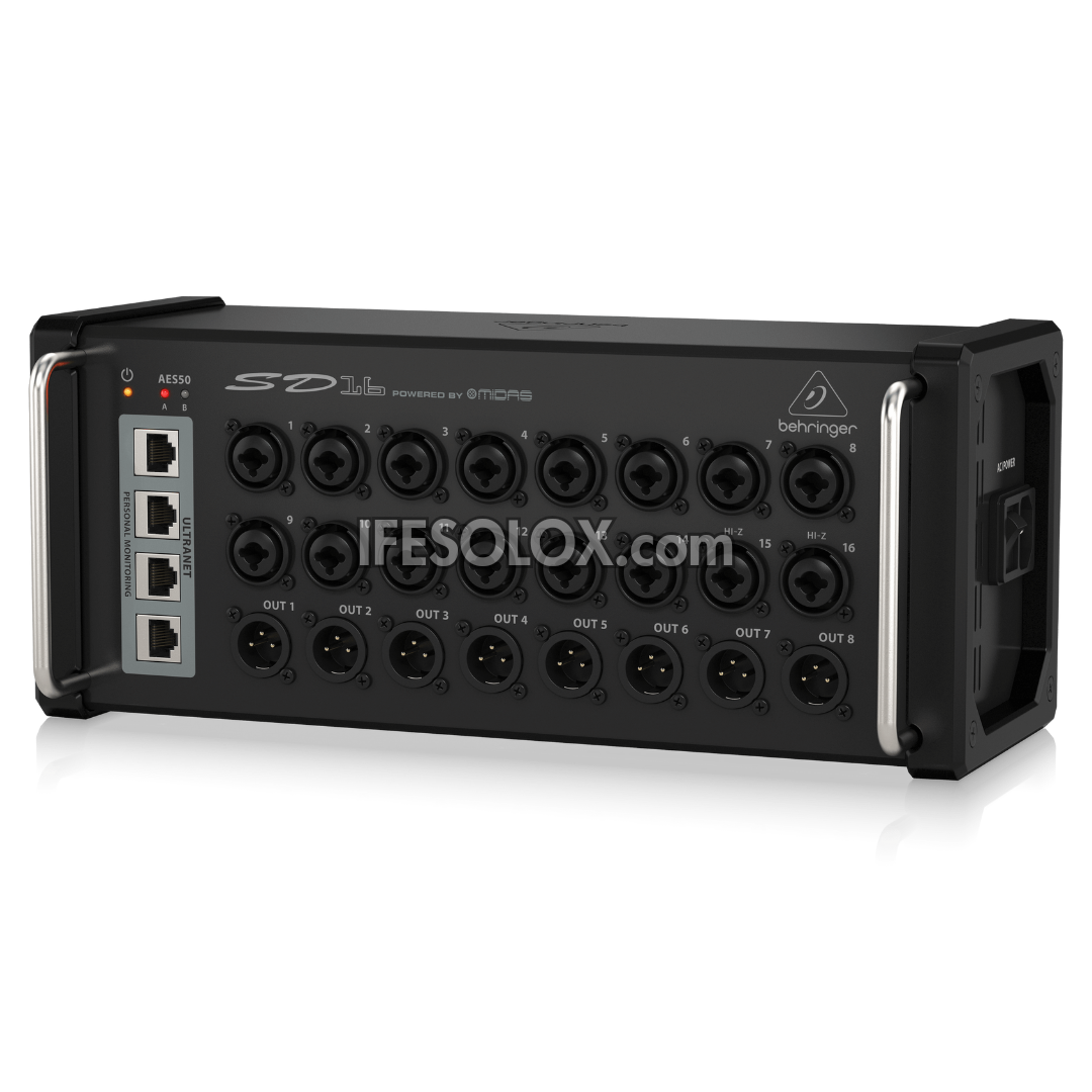 Behringer SD16 Digital Snake I/O Box with 16 Remote Controllable Midas Preamps, 8 Outputs - Brand New