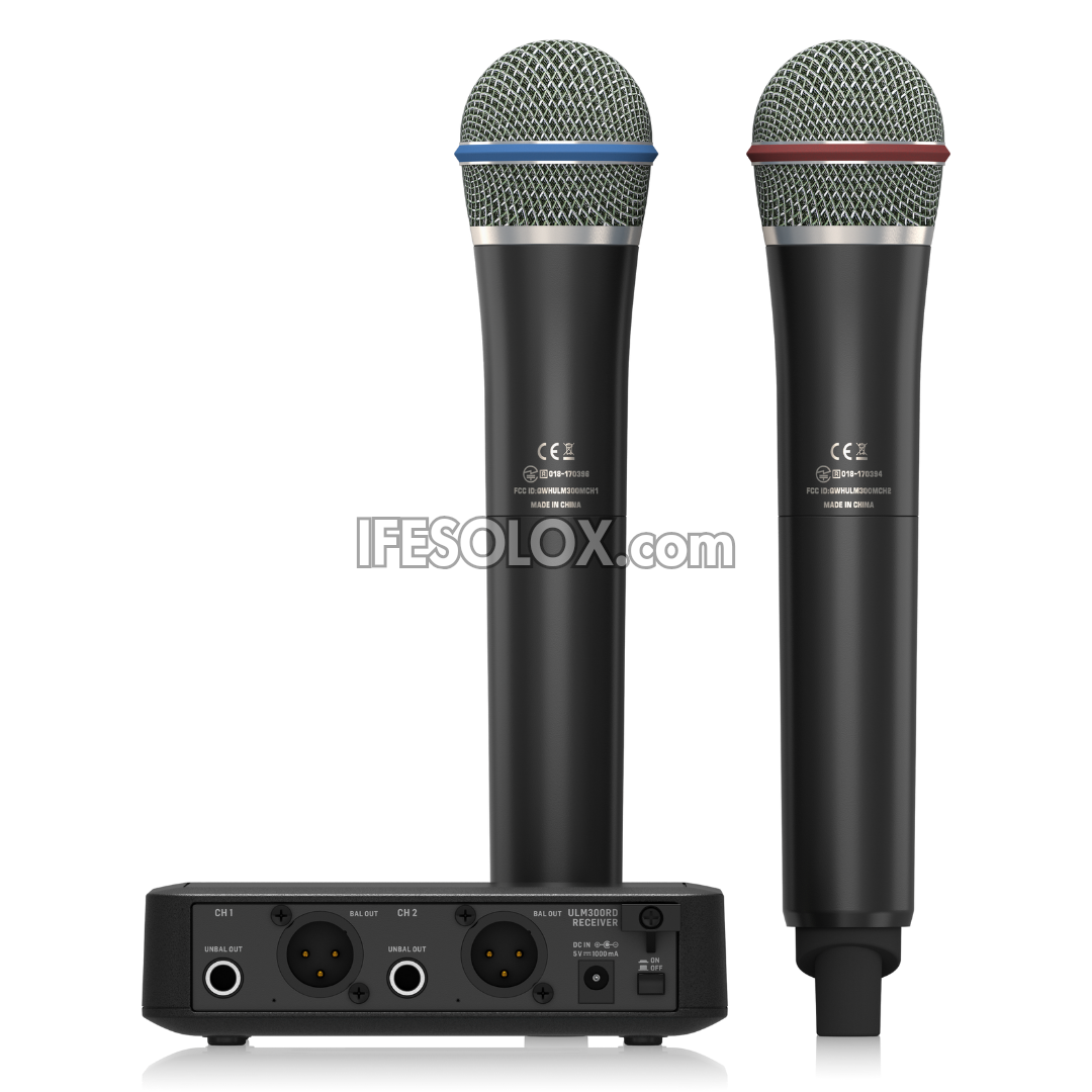 Behringer ULTRALINK ULM302MIC High Performance Dual (2-Way) Digital Wireless Dynamic Microphone - Brand New