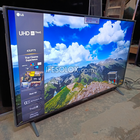 LG 43 inch UP75 ThinQ AI webOS 6.0 4K UHD HDR10 Pro Smart TV (Bluetooth, WiFi, AirPlay 2) - Foreign Used