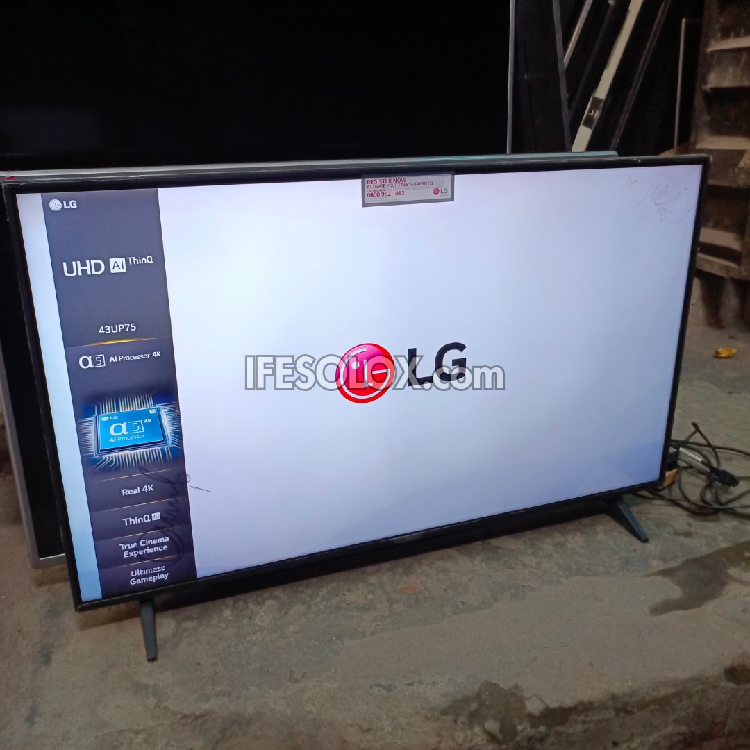 LG 43 inch UP75 ThinQ AI webOS 6.0 4K UHD HDR10 Pro Smart TV (Bluetooth, WiFi, AirPlay 2) - Foreign Used
