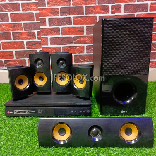LG 5.1Ch 1000W Bluetooth DVD Home Theater System (USB, FM, Aux, Optical, HDMI Out) - Foreign Used