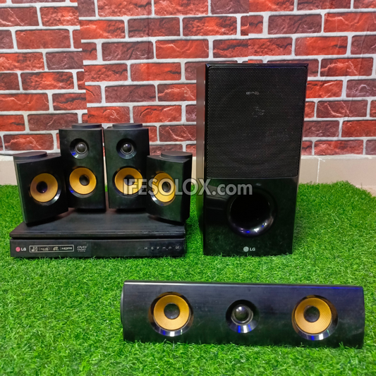 LG 5.1Ch 1000W Bluetooth DVD Home Theater System (USB, FM, Aux, Optical, HDMI Out) - Foreign Used