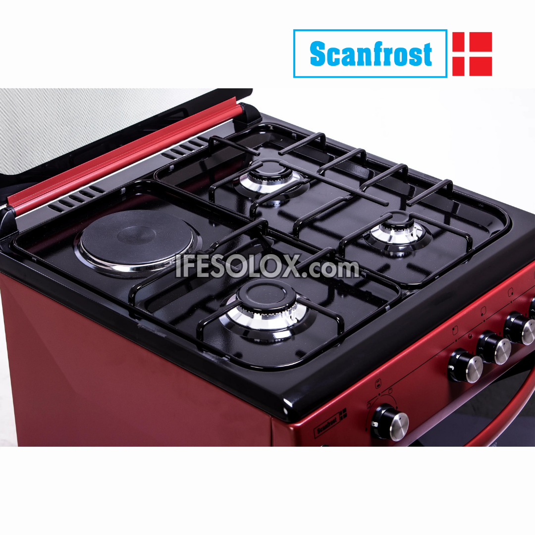 ScanFrost CK6302BR 60x60 (3+1) Premium Oven Gas Cooker with 3 Gas Burners and 1 Electric Plate - Brand New