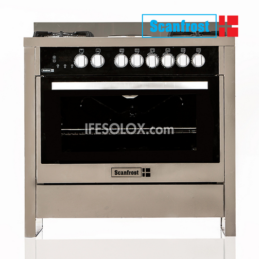 ScanFrost SFC9423SB 60x90 (4+2) Gas Cooker and Oven with 4 Gas Burners and 2 Electric Plates - Brand New