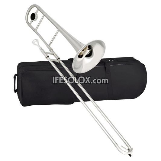 Silver B-Flat Tenor Slide Trombone for Beginners, Professionals and Concerts - Brand New