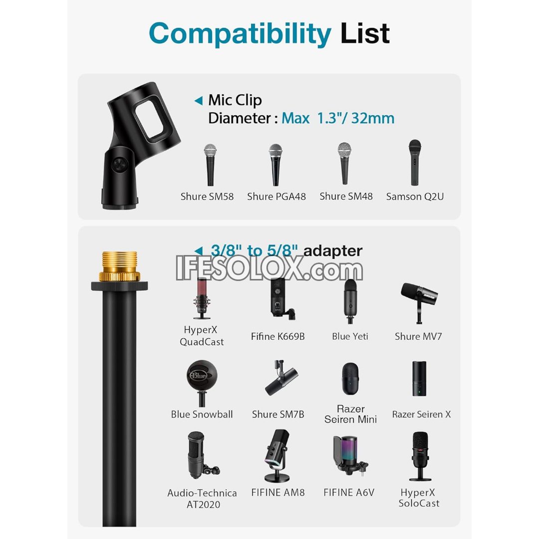Desktop Adjustable Height Microphone Stand - Brand New