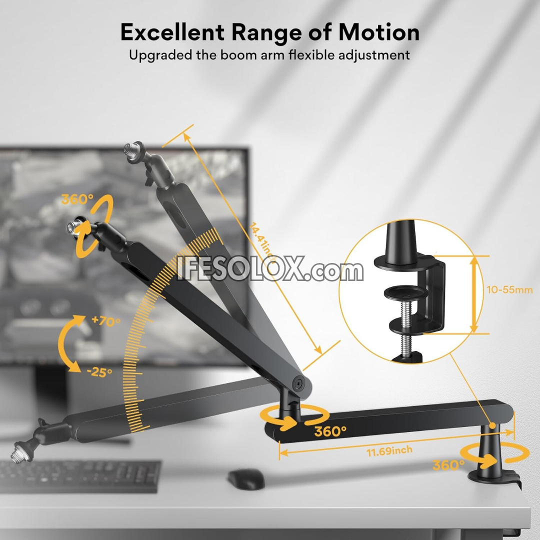 Desktop Low Profile Microphone Boom Arm Stand - Brand New