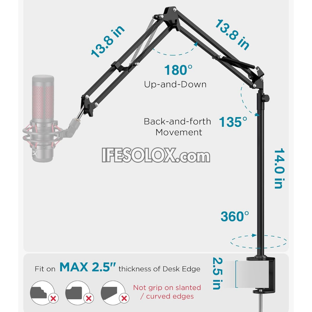 Desktop Overhead Boom Arm Microphone Stand - Brand New