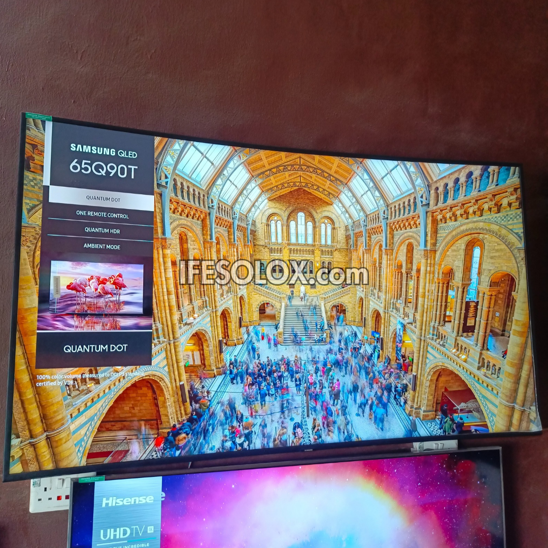 SAMSUNG 65 Inch QLED 65Q90T Certified True 4K UHD HDR Smart Frameless Curved TV - UK Used