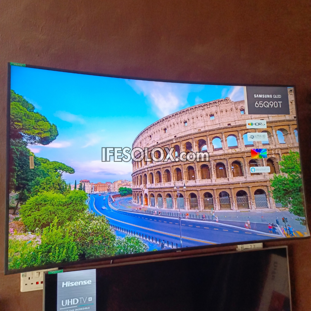 SAMSUNG 65 Inch QLED 65Q90T Certified True 4K UHD HDR Smart Frameless Curved TV - UK Used