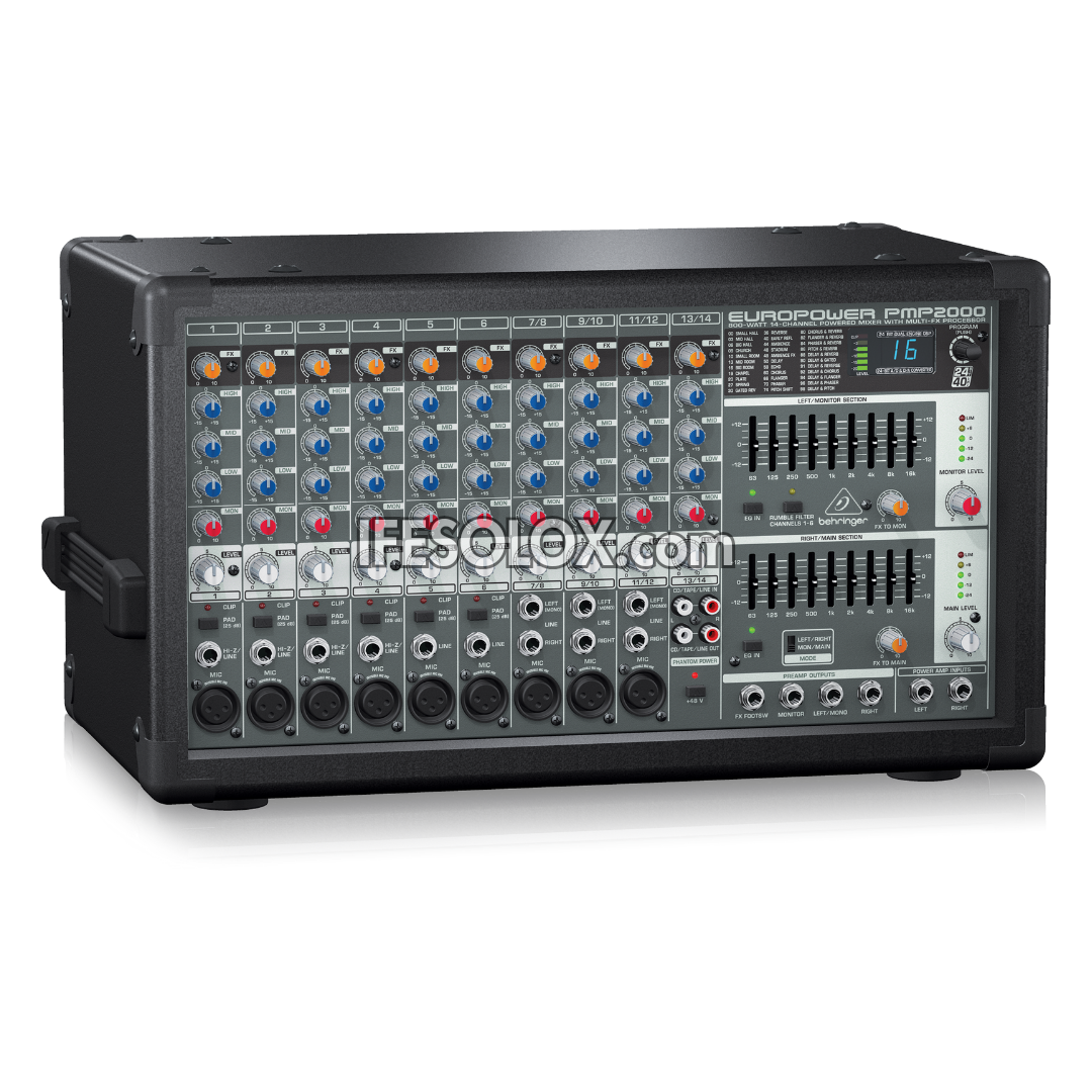 Behringer EUROPOWER PMP2000 14 Channel Powered Mixer with Multi-FX Processor - Brand New