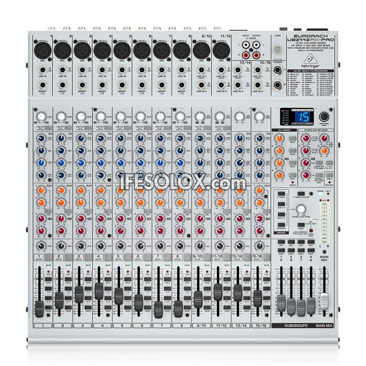 Behringer EURORACK UB2442FX-PRO 24 input 4-Bus Mic/Line Mixer with Premium Mic Preamplifiers and Multi-FX Processor - Brand New